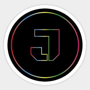 letter J colorful design Sticker